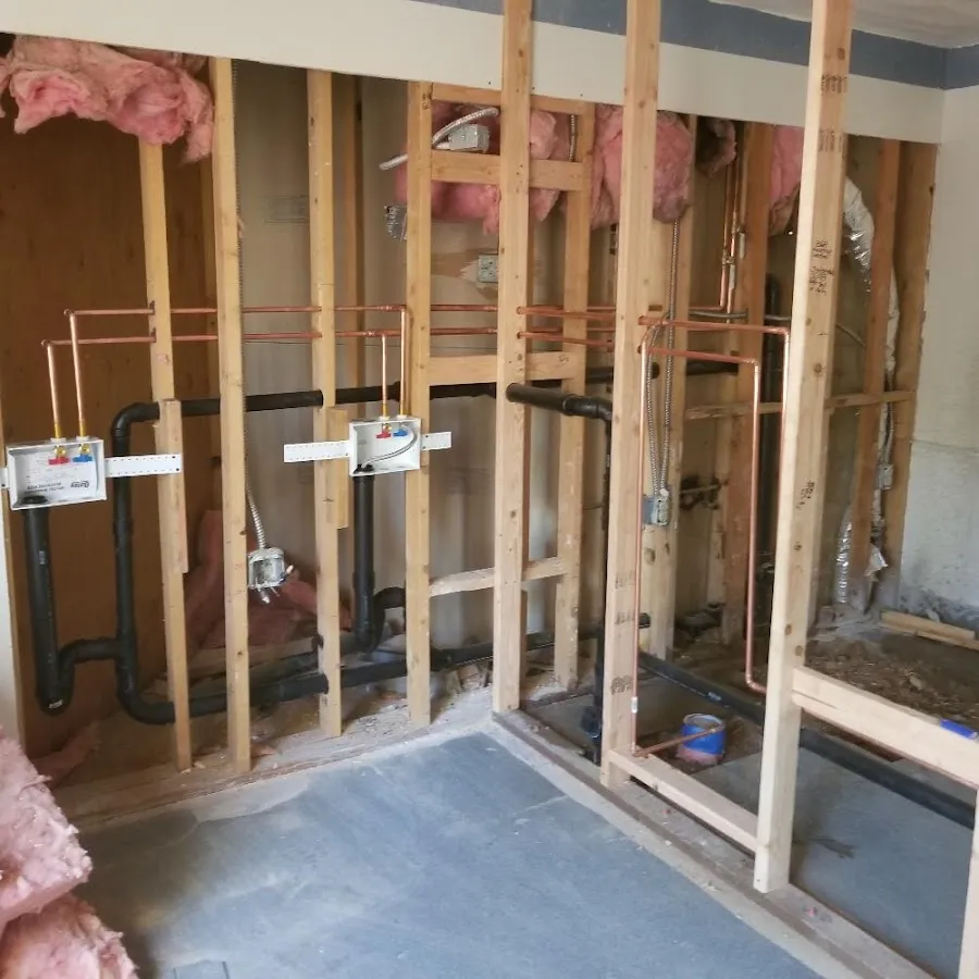 Copper pipe rough-in and plumbing installation in Holly Hill